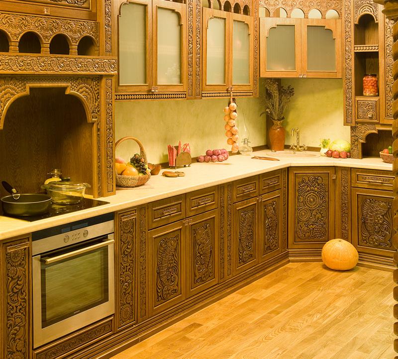 Кухня в русском стиле (25 фото): дизайн интерьера в народном и старорусском стилях с хохломой, выбираем самовар для славянского интерьера | Названиесайта